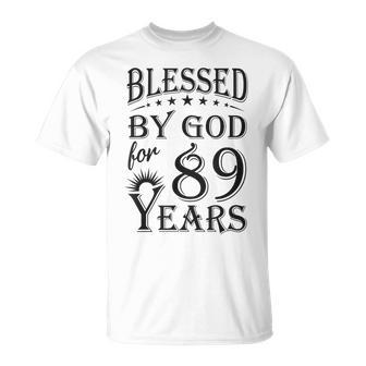 Vintage Blessed By God For 89 Years Happy 89Th Birthday T-Shirt - Monsterry CA