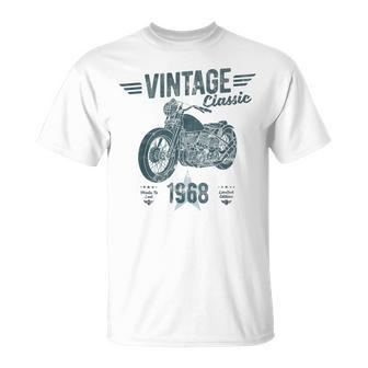 Vintage Born 1968 Birthday Classic Retro Motorbike T-Shirt - Monsterry UK