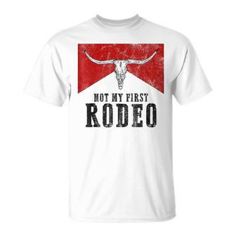 Vintage Bull Skull Western Life Country Not My First Rodeo T-Shirt - Monsterry DE