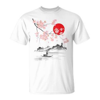 Vintage Cherry Blossom Sakura Japanese Art Sakura T-Shirt - Monsterry