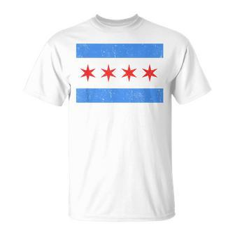 Vintage Distressed Chicago City Flag T-Shirt - Monsterry CA