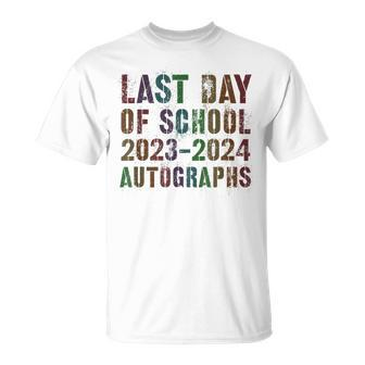 Vintage Last Day Of School 2024 Autographs Signature Sign My T-Shirt - Monsterry AU