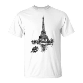 Vintage Paris Eiffel Tower T-Shirt - Seseable