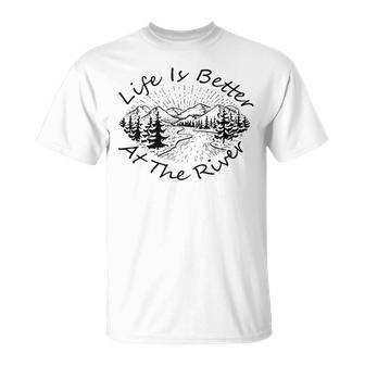 Vintage Retro Life Is Better At The River T-Shirt - Monsterry UK