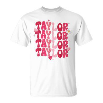Vintage Taylor Personalized Name I Love Taylor T-Shirt | Mazezy