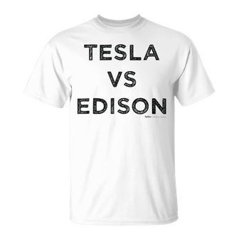 Vintage Tesla Vs Edison Electrician Word T-Shirt - Monsterry CA