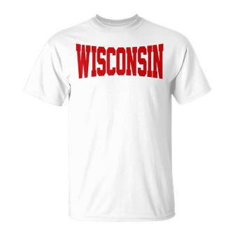 Vintage Wisconsin Wisconsin Red Retro T-Shirt - Seseable