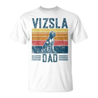 Vizsla Dad Vintage Hungarian Vorstehung Dog Vizsla Dad T-Shirt - Seseable