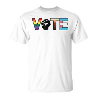 Vote Your True Colors Lgbtq Racism Sexism Flags Protest T-Shirt - Monsterry