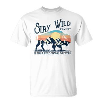 W4mx Retro Stay Wild Roam Free The Buffalo Charge The Storm T-Shirt - Monsterry CA