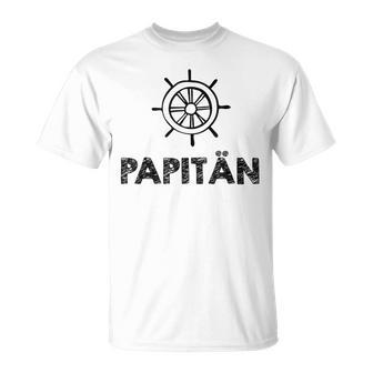 Weltbester Papiatertag Steuerrad Papa Segeln Mittelmeer T-Shirt - Geschenkecke