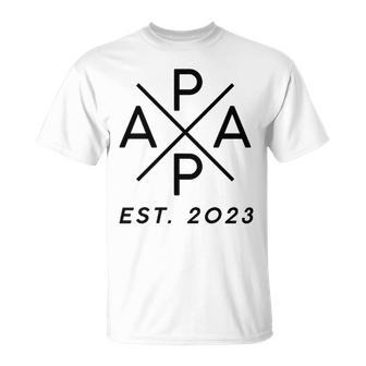 Werdender Papa Est 2023 X Stolzer Papa 2023 Father Father's Day T-Shirt - Geschenkecke