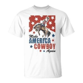 Western 4Th Of July Make America Cowgirls Cowboys Again T-Shirt - Seseable