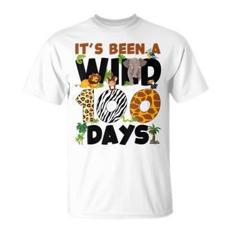 Wild 100 Days Safari Jungle 100Th Day Of School Boys Girls T-Shirt - Monsterry AU