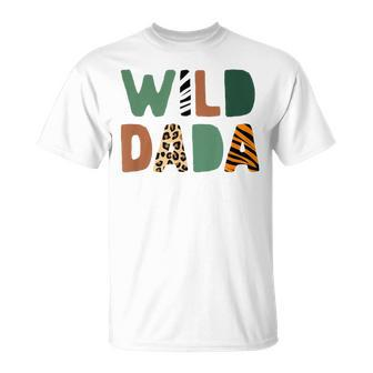 Wild Dada Zoo Born Wild Birthday Safari Jungle Family T-Shirt - Monsterry