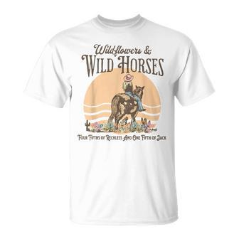 Wildflowers & Wild Horses Western For Her T-Shirt | Mazezy