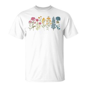 Wildflowers Lgbtq Subtle Pan Pride Pansexual Queer T-Shirt - Seseable