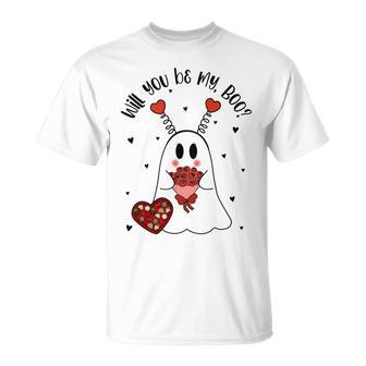 Will You Be My Boo Ghost Boujee Valentines Day Girls T-Shirt - Monsterry AU