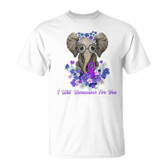 I Will Remember For You Purple Ribbon Alzheimers Awareness T-Shirt - Monsterry DE