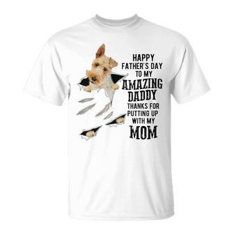 Wire Fox Terrier Dad Happy Fathers Day To My Amazing Daddy T-Shirt - Monsterry UK