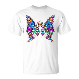 Woman Girls Butterfly Flower Colorful T-Shirt - Thegiftio UK