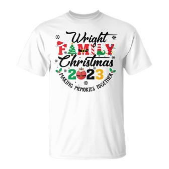 Wright Family Name Christmas Matching Surname Xmas T-Shirt - Seseable