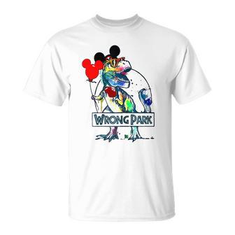 Wrong Park Funny Dinosaur Wrong Park T-Shirt - Thegiftio