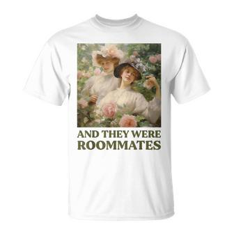 And They Were Roommates Queer Lgbtq Lesbian Pride Meme T-Shirt - Thegiftio UK