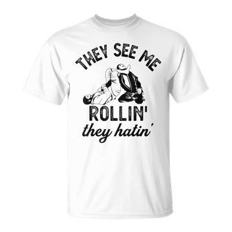 They See Me Rolling They Hatin' Vintage Armbar Jiu-Jitsu Bjj T-Shirt - Monsterry UK