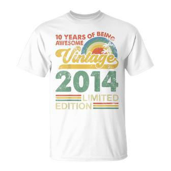 Youth 10Th Birthday Boy Born In 2014 10 Years Old Vintage T-Shirt - Monsterry