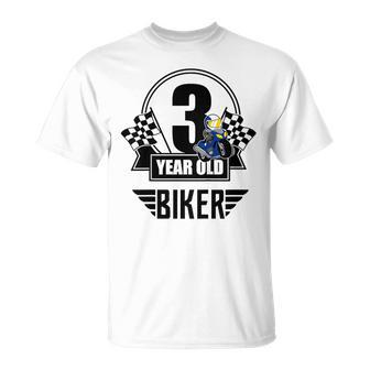 Youth 3 Year Old Biker Boys Girls Birthday Motorbike T-Shirt - Thegiftio UK