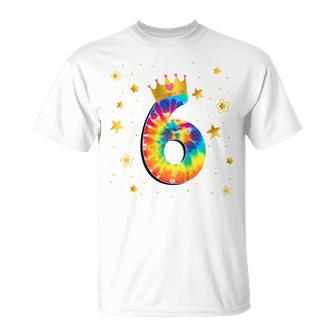Youth 6Th Birthday Girls Colorful Tie Dye Number 6 Years Old T-Shirt - Thegiftio UK
