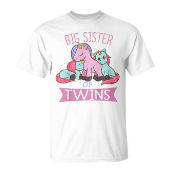 Youth Big Sister Of Twins Unicorn Twin T-Shirt - Thegiftio UK