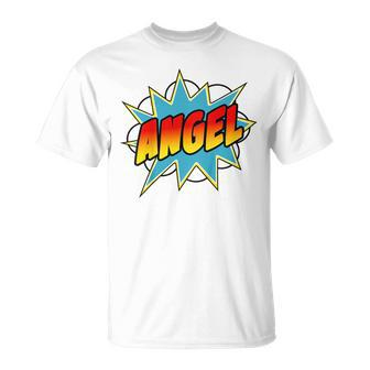 Youth Boys Angel Comic Book Superhero Name T-Shirt - Seseable