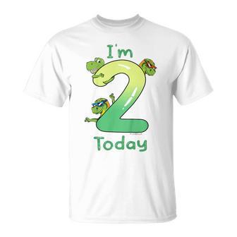 Youth I'm 2 Today Second Bday Dinosaur 2 Year Old Boy 2Nd Birthday T-Shirt - Thegiftio UK