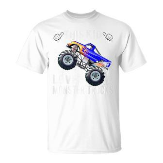 Youth This Kid Loves Monster Trucks Boys And Girls T-Shirt - Thegiftio UK