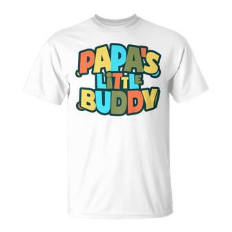 Youth Papa's Little Buddy Cute Toddlers Fathers Day Outfit T-Shirt - Monsterry UK