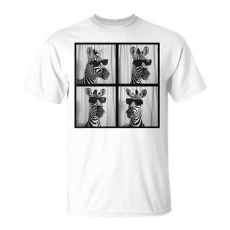 Zebra With Sunglasses Zoo Lover Safari Animal Photo T-Shirt - Monsterry DE