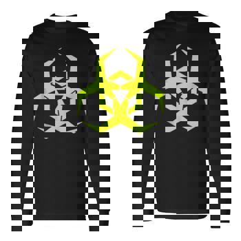 Toxic Lime Green Biohazard Symbol Men's T-shirt Back Print - Monsterry