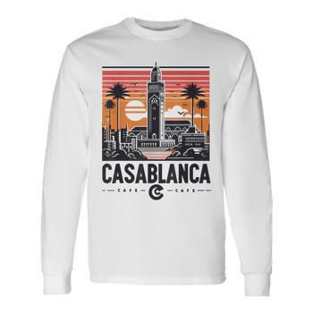 T-Shirt Vintage Coucher De Soleil Casablanca Maroc - Design Rétro Voyage - Cadeau Pour Marocain Ou Voyageur - 8