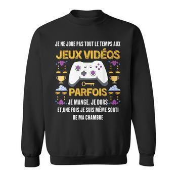 Sweat à Capuche ‘Accro Aux Jeux Vidéo’ – Cadeau Drôle Gamer Ado, Citation Humoristique ‘Je Ne Joue Pas Tout Le Temps…’