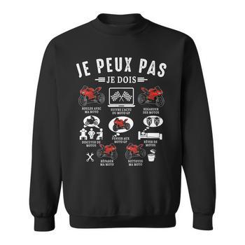 Sweat à Capuche "Je Peux Pas J'ai Moto GP" - Motif Humour Motard, Coupe Classique, 241g - 4