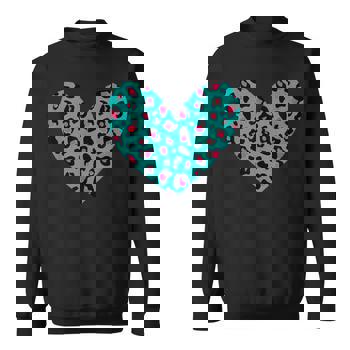 Leopard Pattern Heart Pink & Blue Cheetah Print Men's T