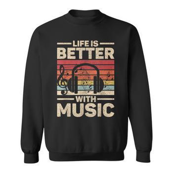Life Is Better With Music Lover Musician Outfit Edm Music Dj Long