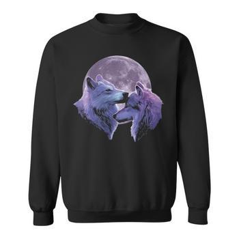 Sweat-shirt Loup Lune éclair – Design Imprimé – Taille Unisexe – Marque Gildan/Hanes – Neuf Sans étiquettes