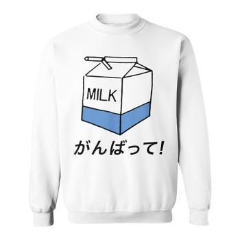 Tokyo Harajuku Milk Says Good Luck In Japanese Long Sleeve T-Shirt