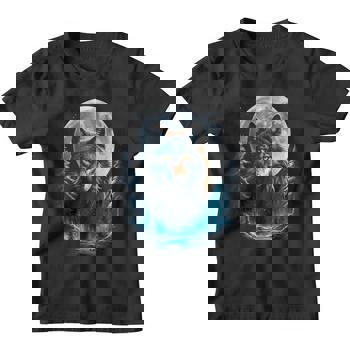 Loup Sauvage Hurlant à La Lune T-shirt Design | Modèle De Design Gratuit