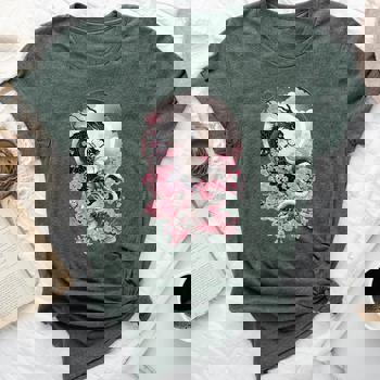 Japanese Dragon & Cherry Blossom & Full Moon Asian Women T