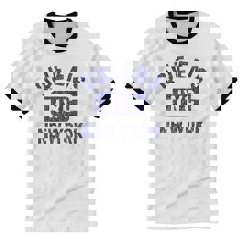 Jamaica Ny T Shirt - Gym Style Distressed White Print