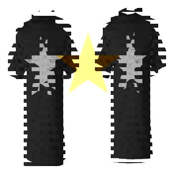 Gold Color Big Star Graphic Men's T-shirt Back Print - Monsterry Gold Color Big Star Graphic Men's T-shirt Back Print - Monsterry